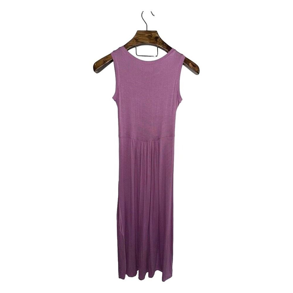 Midi Dress Sz XS Sleeveless Tank Twist Front Knit Casual Purple Minimalist NWT - Picture 8 of 9